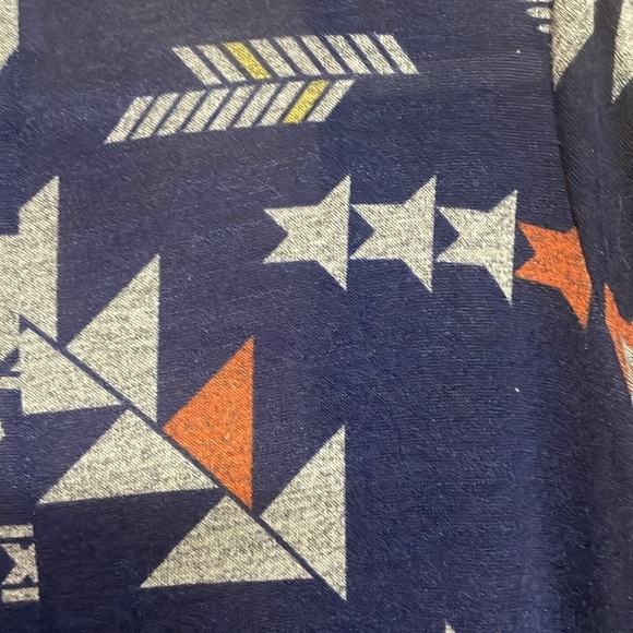 LuLaRoe size Med Blue with Multicolor Aztec Print Long Sleeve Cardigan Sweater - Picture 7 of 9